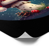 Poster Magnifique Champagne De Noël Pour Garçons Et Fille (Coin)