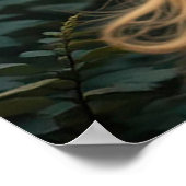 Poster Magnifique cheval noir à la crinière flottante (Coin)