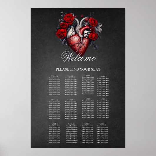 Poster Magnifique coeur victorien gothique (Devant)