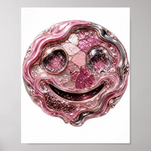 Poster Magnifique conception d'ART ABSTRAIT en argent (Devant)