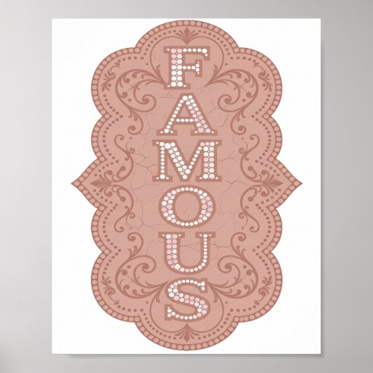 Poster Magnifique conception FAMEUSE rose (Devant)