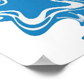 Poster Magnifique conception graphique Blue Star bleue (Coin)