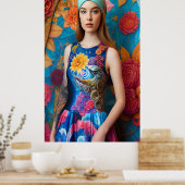 Poster Magnifique dame avec tatouage (Cuisine)