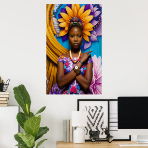 Poster Magnifique femme africaine avec montre