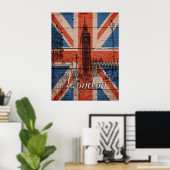 Poster Magnifique grunge en bois cool tendance U.k. Fanio (Bureau à domicile)
