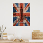 Poster Magnifique grunge en bois cool tendance U.k. Fanio (Cuisine)