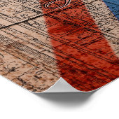 Poster Magnifique grunge en bois cool tendance U.k. Fanio (Coin)