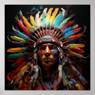 Poster Magnifique imprimé de robe de tête indienne