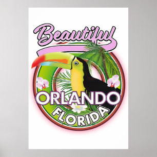Poster Magnifique logo de voyage Miami Orlando