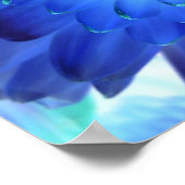 Poster Magnifique macro fleur bleue. Négatif de jaune (Coin)