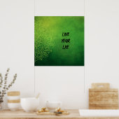 Poster Magnifique Mandala vert avec devis (Cuisine)