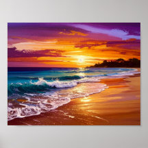 Magnifique Marche de plage océanique au coucher du