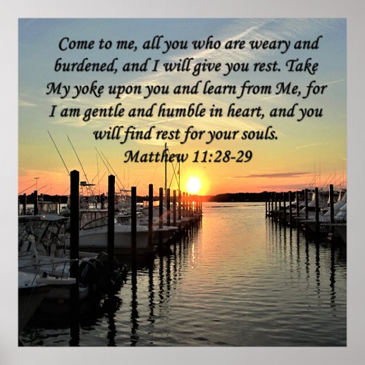 POSTER MAGNIFIQUE MATTHEW 11:28 COUCHER DE SOLEIL SUR LA  (Devant)