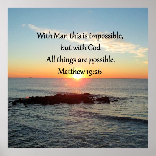 POSTER MAGNIFIQUE MATTHEW 19:26 PHOTO DESIGN (Devant)