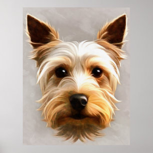 Poster Magnifique Mignonne Yorkshire Terrier Chiot Flotta