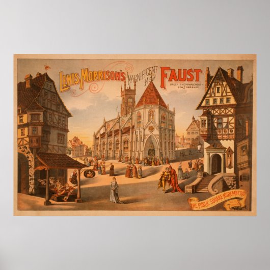 Poster Magnifique Nouveau Faust Nuremberg Allemagne Poste (Devant)