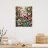 Poster Magnifique oiseau de Flamant rose rose tropical (Cuisine)