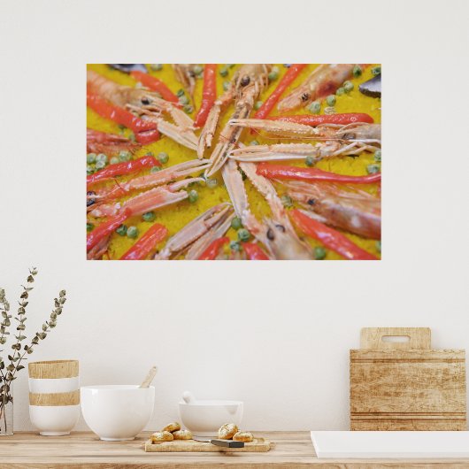 Poster Magnifique paella rapprochée (Cuisine)