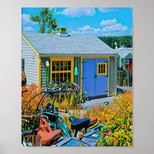 Poster Magnifique peinture cycliste