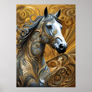 Poster Magnifique Portrait de Cheval