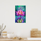 Poster Magnifique Portrait rose Lotus Flower (Cuisine)