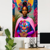 Poster Magnifique princesse africaine avec ailes (Bureau à domicile)