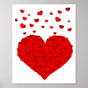 Poster Magnifique T-Shirt de la Saint-Valentin au cœur ro