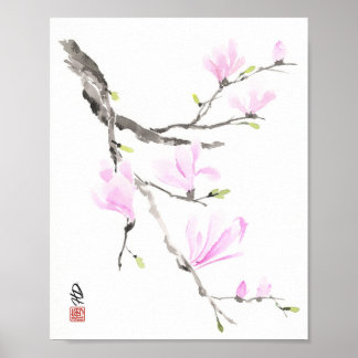 Poster Magnolia à la brise printanière