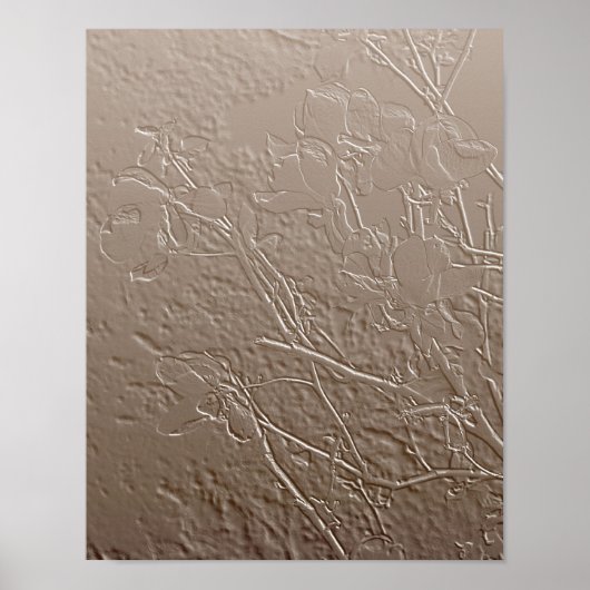 Poster Magnolia Blossoms Embossés Floral Art Design Poste (Devant)