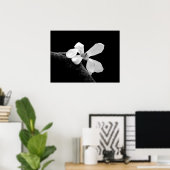 Poster Magnolia noir et blanc élégant (Bureau à domicile)