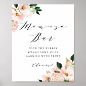 Poster Magnolia rose et Hydrangea Baby shower Momosa Bar (Devant)