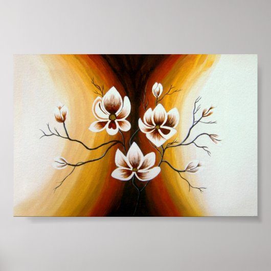 Poster Magnolias, acrylique - (Devant)