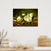 Poster Magnolias sur Veston d'or, peinture d'art (Cuisine)