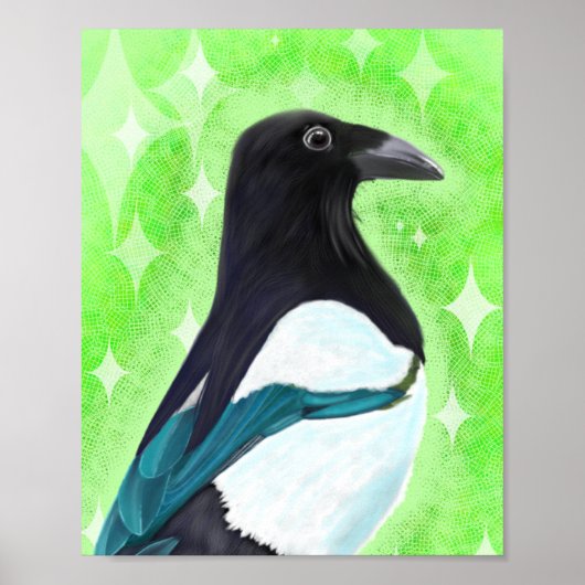 Poster Magpie curieuse (Devant)