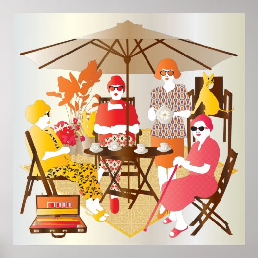 Poster Mah Jongg Tea Party (Devant)