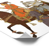 Poster Maharaja à cheval, illustration indienne de Mughal (Coin)