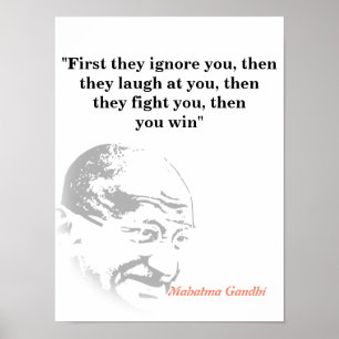 Poster Mahatma Gandhi Quote On Winning