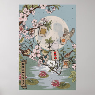 Poster Mahjong Lever de lune