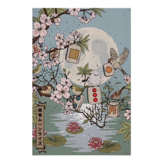Poster Mahjong Lever de lune (Devant)
