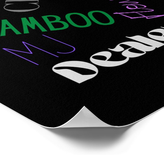 Poster Mahjong Words avec Arrière - plan noir (Coin)