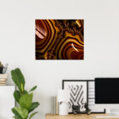 Poster Mahogany - Fractal Print - Limited Edition (Bureau à domicile)