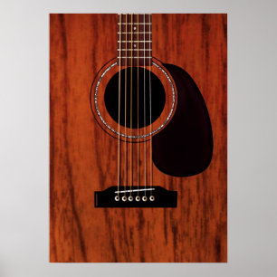 Poster Mahogany Top Acoustic Guitar