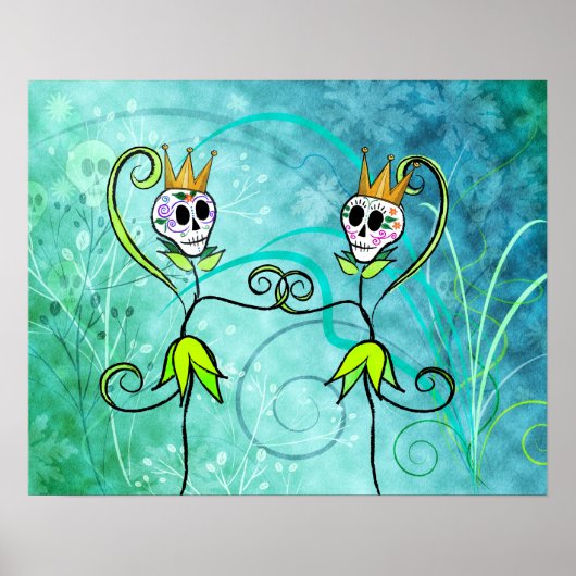 Poster Mai Fleurs Sugar Skull Poster/Imprimer (Devant)