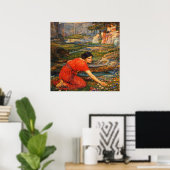 Poster Maidens picking Flowers by a Stream by Waterhouse (Bureau à domicile)