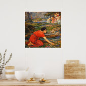 Poster Maidens picking Flowers by a Stream by Waterhouse (Cuisine)
