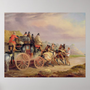Poster Mail Coaches on the Road : The Quicksilver Devonp