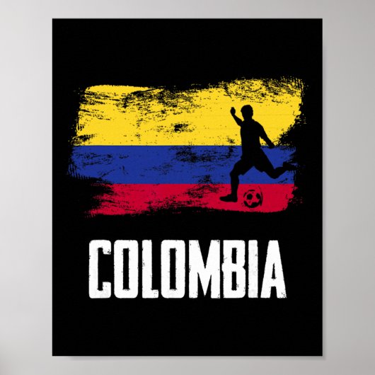 Poster Maillot Colombie Drapeau Colombie Équipe Foot Colo (Devant)