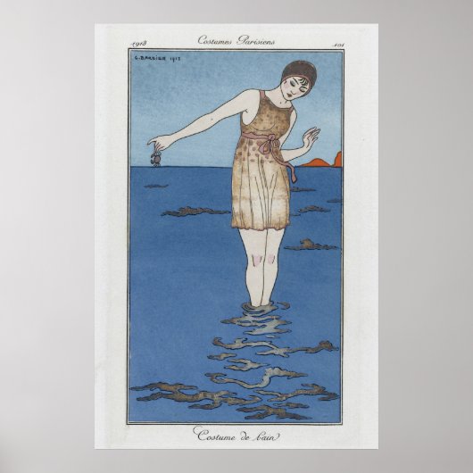 Poster maillot de bain parisien (Devant)
