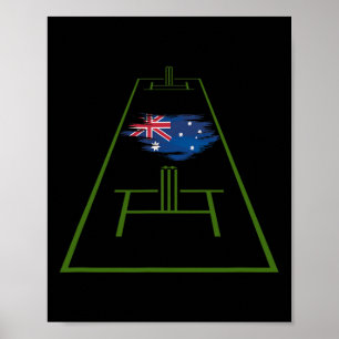 Poster Maillot de cricket australien jaune Cricket Austra