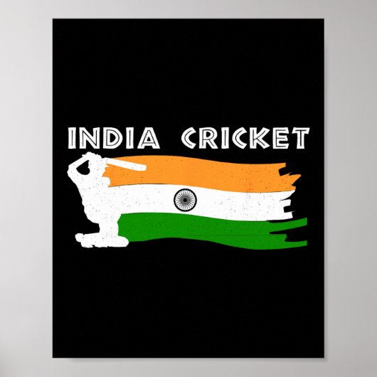Poster Maillot de cricket d'Inde avec cadeau de drapeau i (Devant)